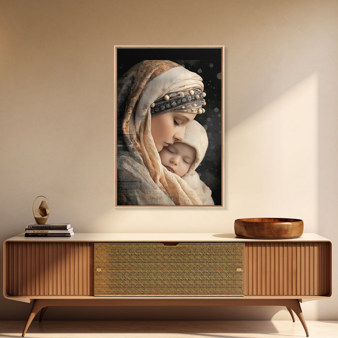 Radiant Madonna – Framed Canvas Print – Christian Wall Art – Mary And Jesus Painting – Christian Art Canvas – Christian Gift – Christian Ch
