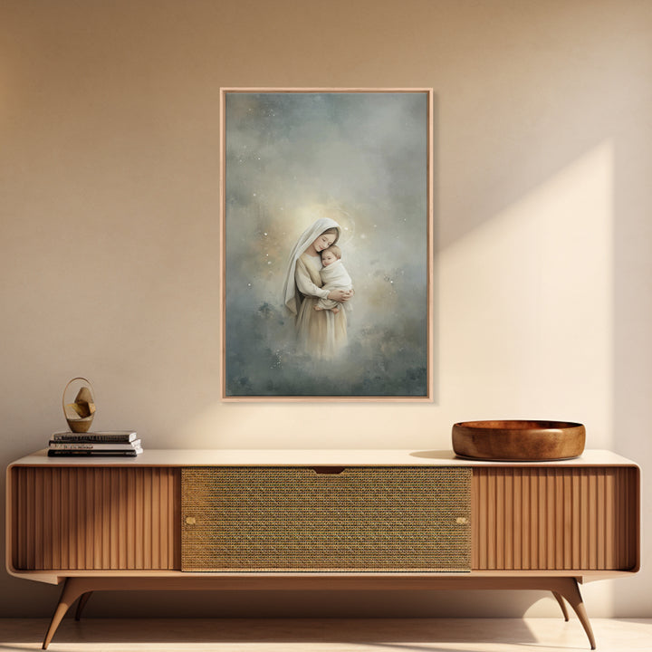 Light Of Bethlehem - Framed Canvas Print - Christian Art Canvas - Christian Wall Art - Jesus Painting - Christian Christmas Art - Christian