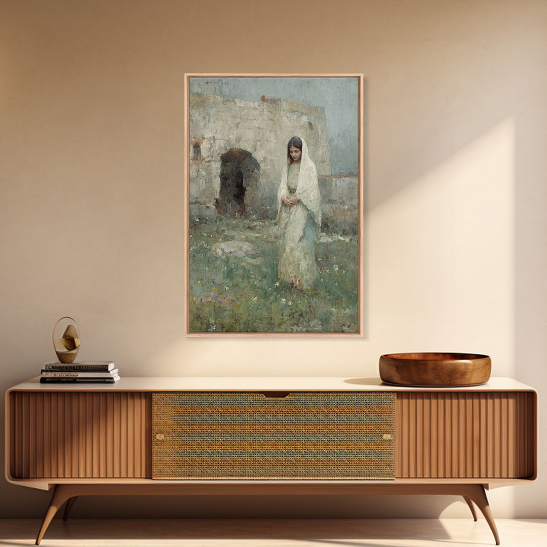 Silent Tomb Morning - Framed Canvas Print - Christian Wall Art - Christian Art Canvas - Christian Painting - Christian Decor - Christian Ar