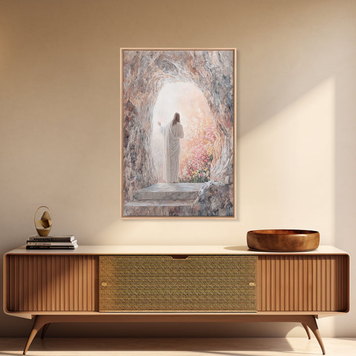 Risen Morning Light – Framed Canvas Print – Christian Wall Art – Jesus Painting – Christian Art Canvas – Christian Art – Christian Gift