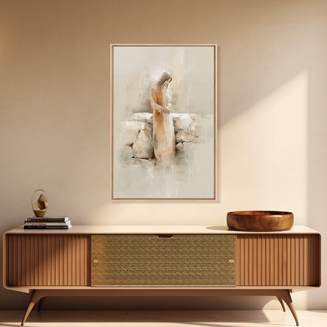 Garden Of Hope – Framed Canvas Print – Christian Art Canvas – Minimalist Christian Art – Christian Wall Art – Christian Painting – Christia