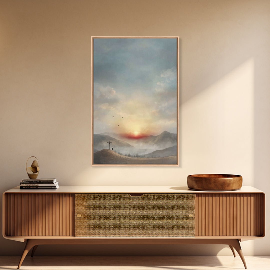Resurrection Peace | Framed Canvas Print | Christian Art Canvas | Christian Wall Art | Modern Christian Art | Christian Gift