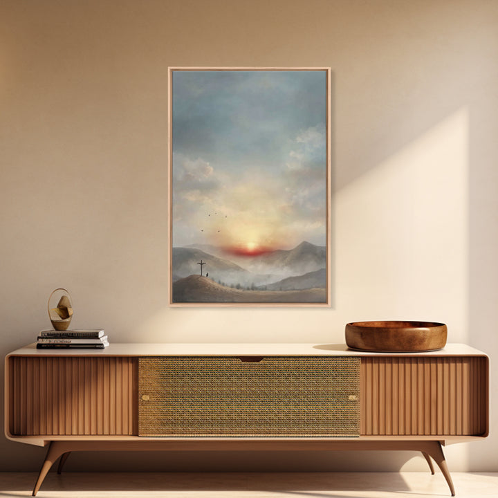 Resurrection Peace | Framed Canvas Print | Christian Art Canvas | Christian Wall Art | Modern Christian Art | Christian Gift