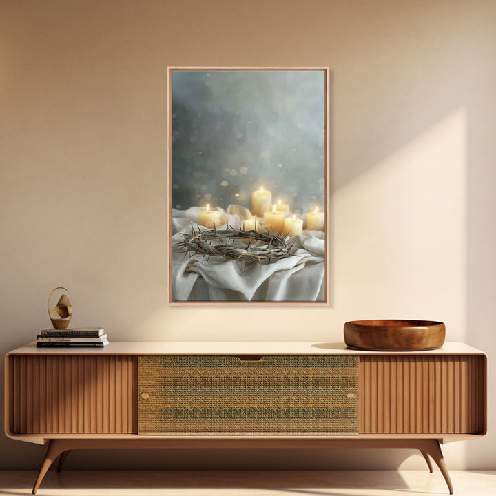 Glowing Redemption, Framed Canvas Print, Christian Art Canvas, Christian Wall Art, Moody Christian Art, Christian Gift Ideas