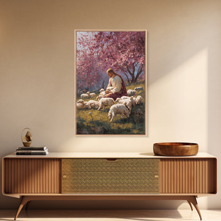Blossoms Of Peace - Framed Canvas Print - Christian Art Canvas - Jesus Painting - Christian Wall Art - Spring Christian Art - Christian Gif