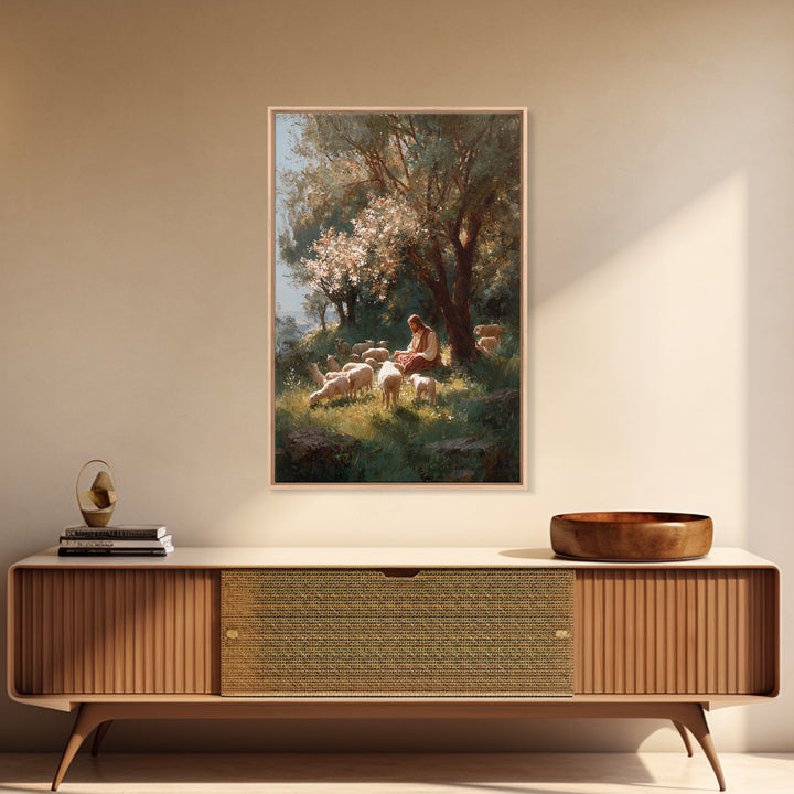 Garden Light – Framed Canvas Print – Christian Art Canvas – Jesus Painting – Christian Wall Art – Vintage Christian Art – Christian Gift Id