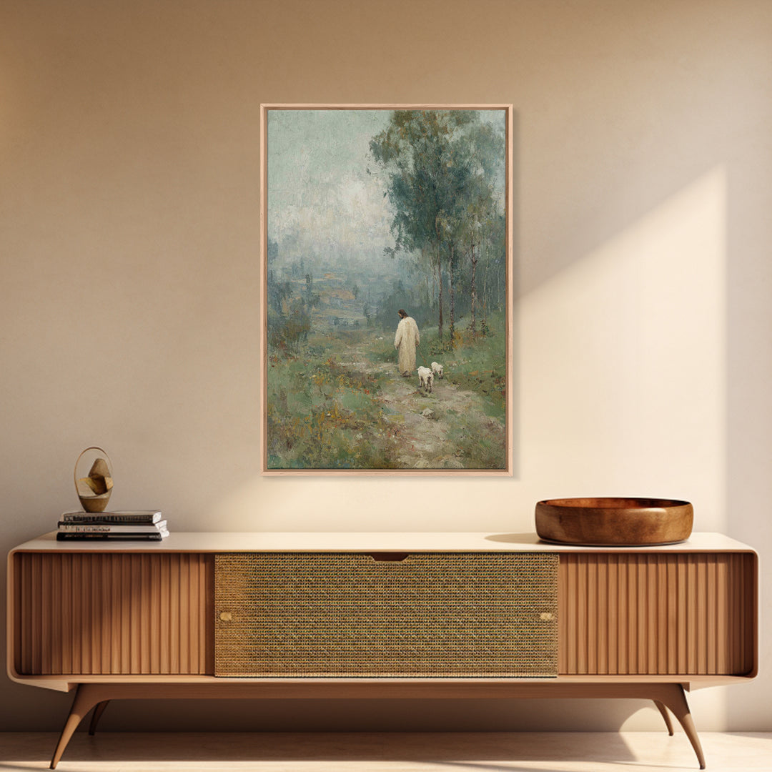 Gentle Journey – Framed Canvas Print – Christian Art Canvas – Christian Wall Art – Jesus Painting – Subtle Christian Art – Christian Decor