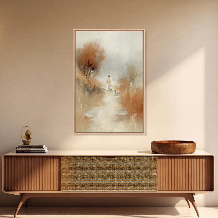 Desert Pathway – Framed Canvas Print – Christian Art Canvas – Christian Wall Art – Jesus Painting – Moody Christian Art – Christian Gift Id
