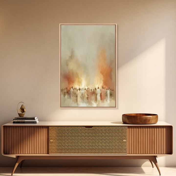 Gathered In Spirit – Framed Canvas Print – Christian Wall Art – Christian Art Canvas – Christian Painting – Vintage Christian Art – Subtle