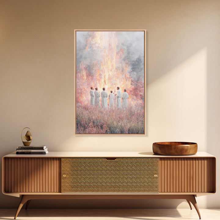 Fires Of Fellowship – Framed Canvas Print – Christian Wall Art – Christian Art Canvas – Christian Painting – Christian Art – Vintage Christ