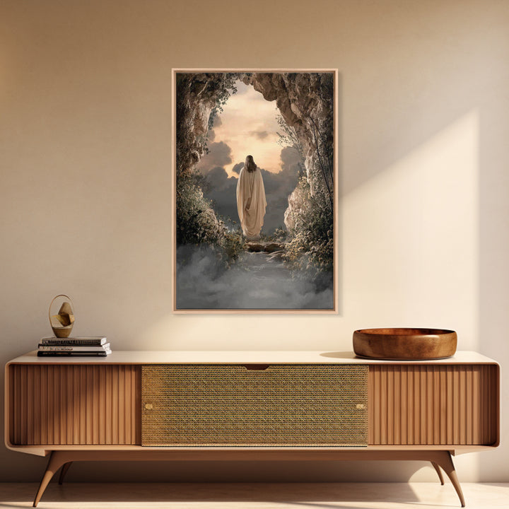 Resurrection Path – Framed Canvas Print – Christian Wall Art – Christian Art Canvas – Jesus Painting – Large Christian Painting – Modern Ch