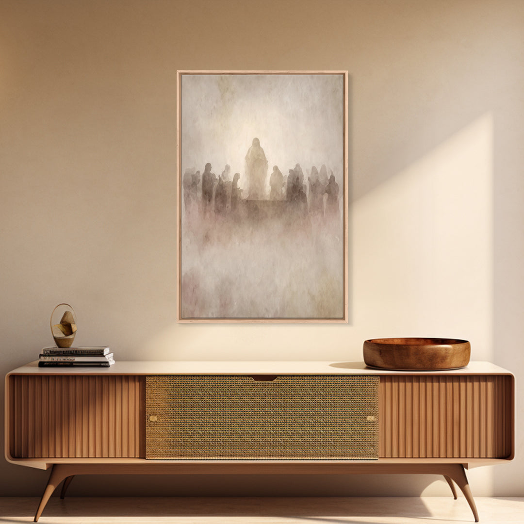 Holy Gathering – Framed Canvas Print – Christian Wall Art – Subtle Christian Art – Christian Art Canvas – Christian Painting – Vintage Chri