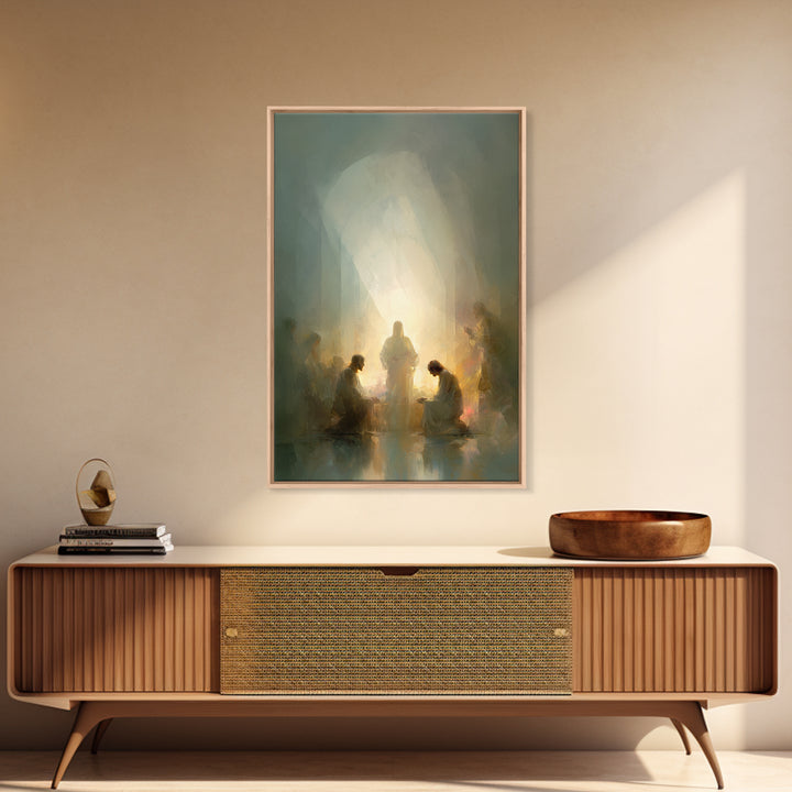 Radiant Supper – Framed Canvas Print – Christian Art Canvas – Christian Wall Art – Modern Christian Painting – Jesus Painting – Christian A