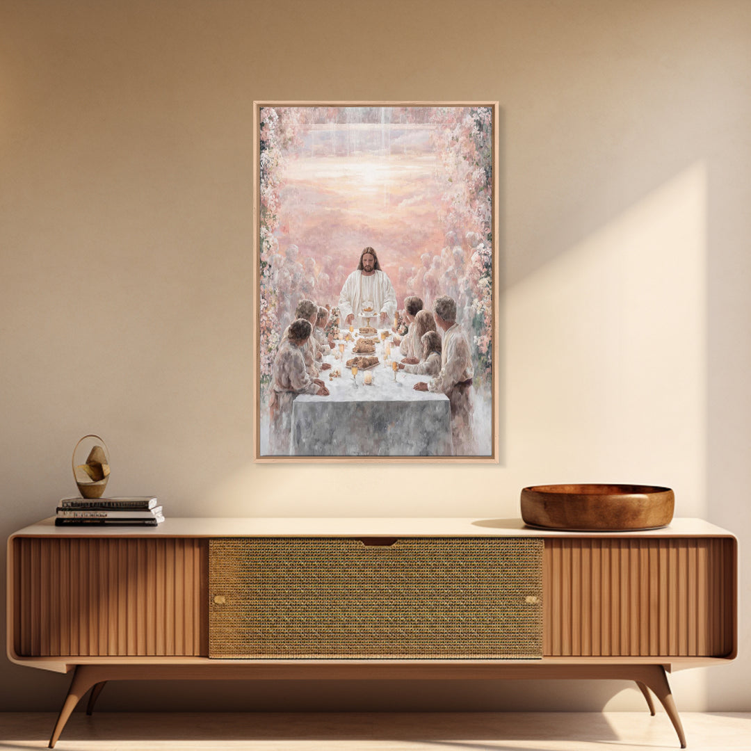 Heavenly Feast – Framed Canvas Print – Christian Wall Art – Christian Art Canvas – Christian Art – Jesus Painting – Christian Gift Ideas