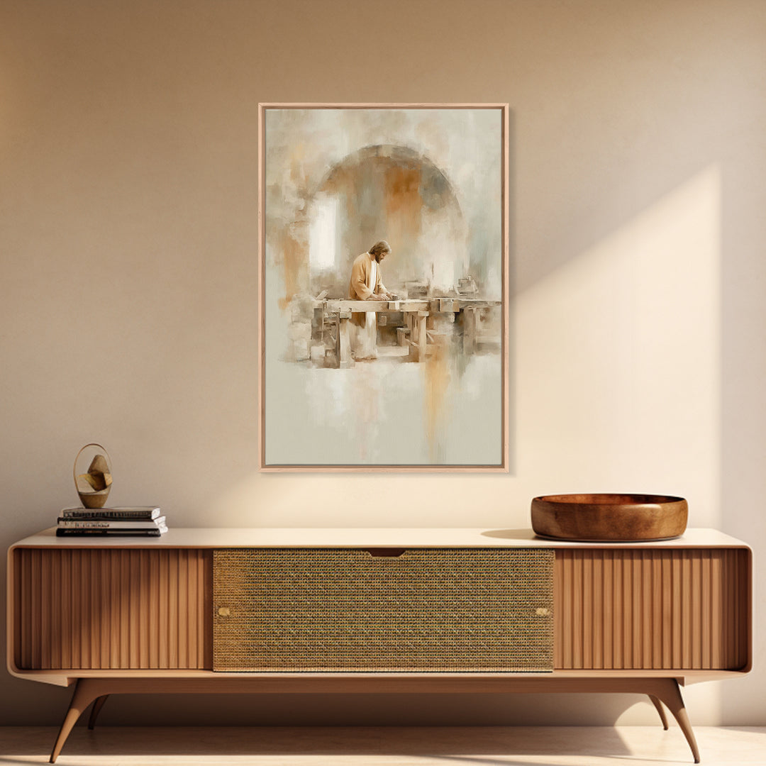 Craft Of Devotion – Framed Canvas Print – Christian Wall Art – Christian Art Canvas – Christian Painting – Minimalist Christian Art – Chris