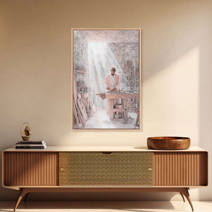 Light Of Labor - Framed Canvas Print - Christian Wall Art - Jesus Painting - Christian Art Canvas - Christian Decor - Christian Gift Ideas