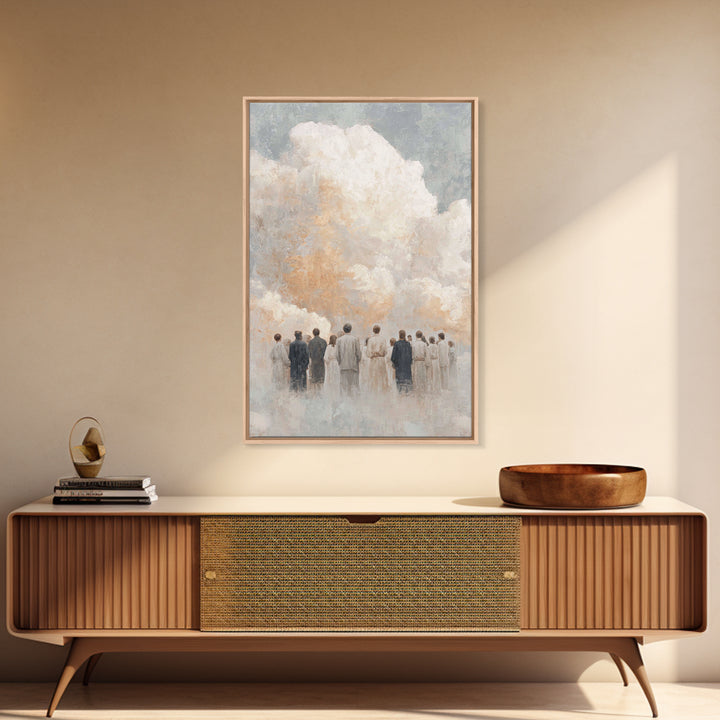 Cloudward Gathering - Framed Canvas Print - Christian Art Canvas - Christian Wall Art - Christian Painting - Christian Decor - Christmas Ar