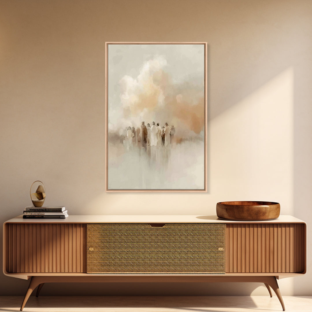 Soft Cloud Gathering, Framed Canvas Print, Christian Wall Art, Christian Art Canvas, Christian Painting, Christian Decor, Christmas Art
