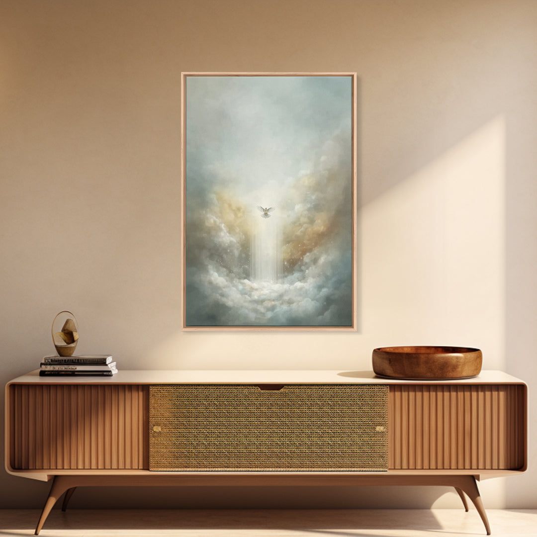 Heavenly Ascension, Framed Canvas Print, Christian Art Canvas, Christian Wall Art, Modern Christian Art, Subtle Christian Art, Christian Gi