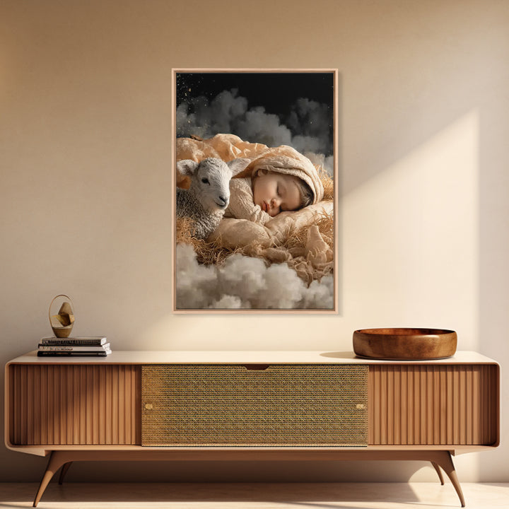 Heaven’s Soft Peace – Framed Canvas Print – Christian Wall Art – Christian Art Canvas – Jesus Painting – Christian Christmas Art – Christia