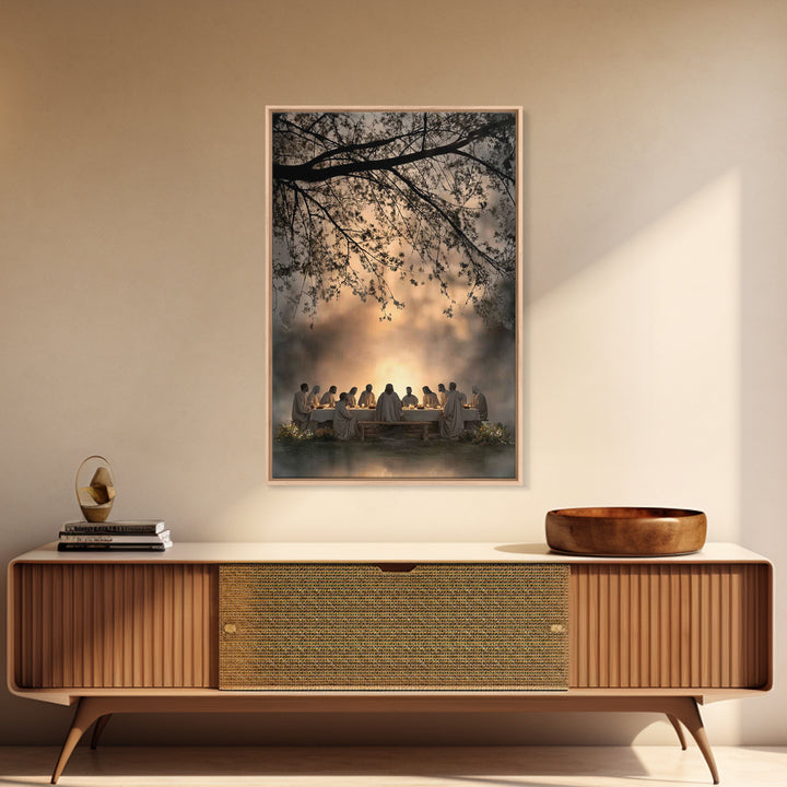 Sacred Gathering – Framed Canvas Print – Christian Wall Art – Christian Art Canvas – Jesus Painting – Subtle Christian Art – Christian Chri