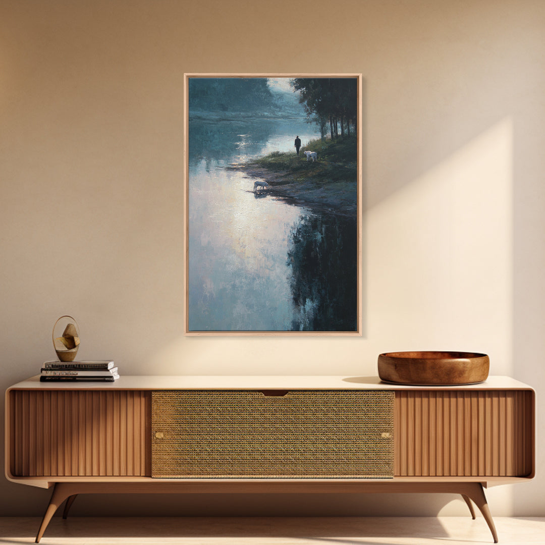 Silent Morning Hope, Framed Canvas Print, Christian Wall Art, Christian Art Canvas, Jesus Painting, Minimalist Christian Art, Christmas Art