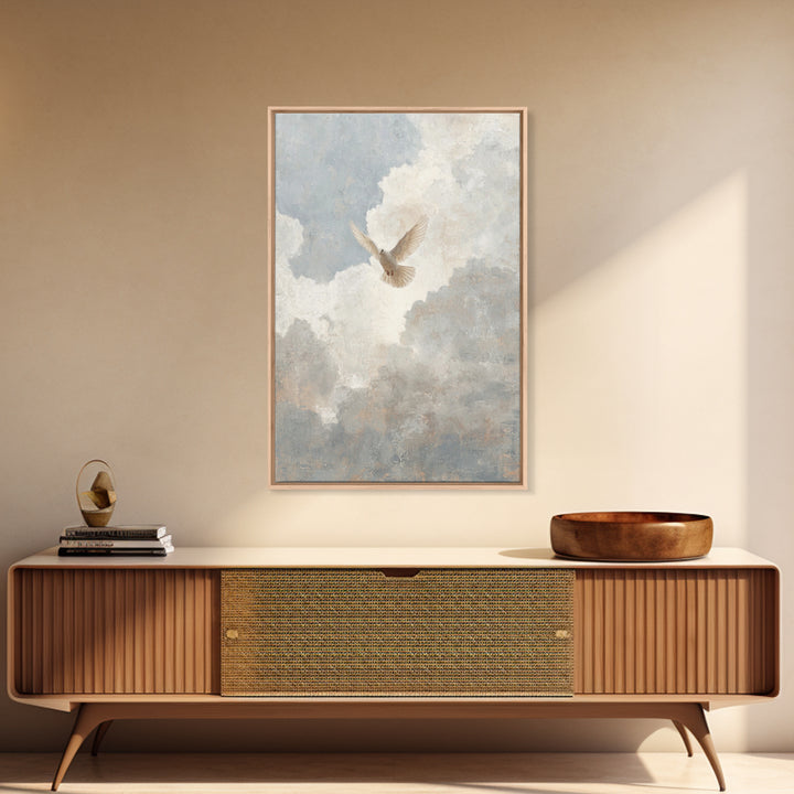 Cloudborne Peace – Framed Canvas Print – Christian Wall Art – Christian Art Canvas – Minimalist Christian Art – Subtle Christian Art – Chri