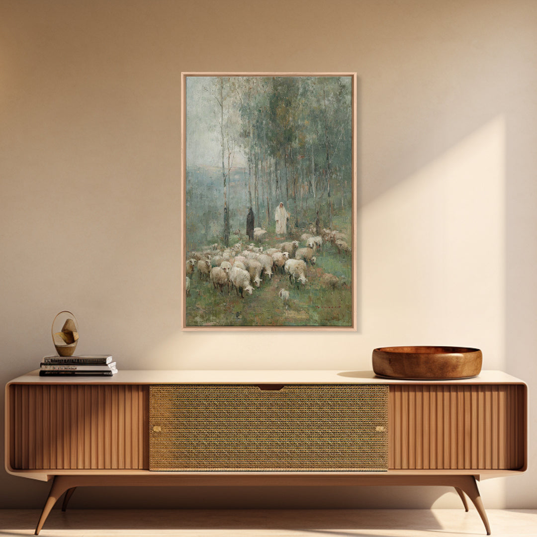 Pasture Of Grace – Framed Canvas Print – Christian Art Canvas – Christian Wall Art – Christian Painting – Subtle Christian Art – Christian