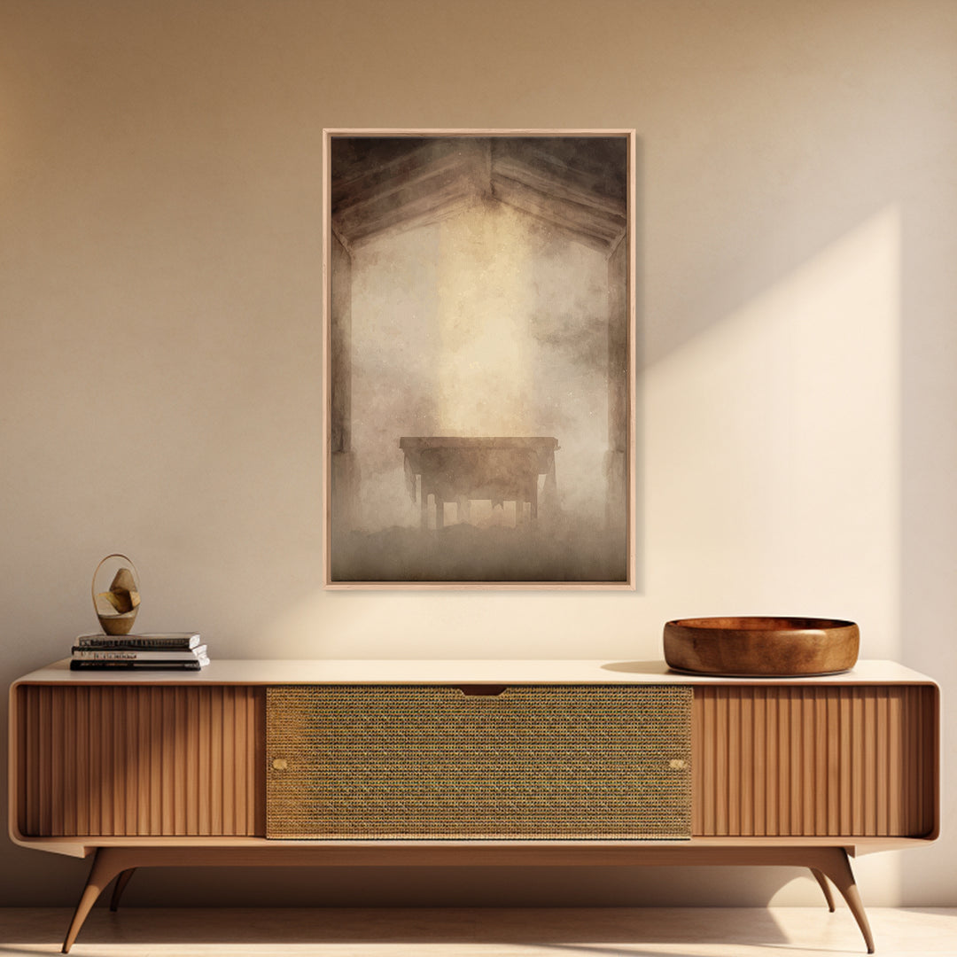 Sanctuary Light, Framed Canvas Print, Christian Art Canvas, Christian Wall Art, Subtle Christian Art, Modern Christian Art, Christian Decor