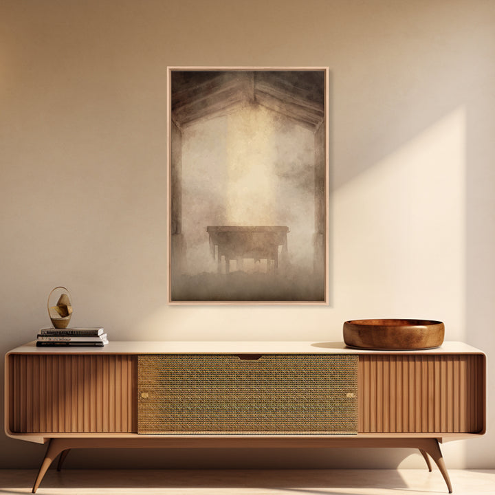 Sanctuary Light, Framed Canvas Print, Christian Art Canvas, Christian Wall Art, Subtle Christian Art, Modern Christian Art, Christian Decor