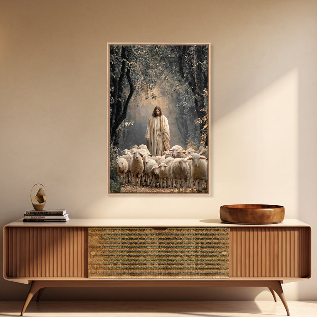 Divine Path Guide – Framed Canvas Print – Jesus Painting – Christian Wall Art – Christian Art Canvas – Large Christian Painting – Christian