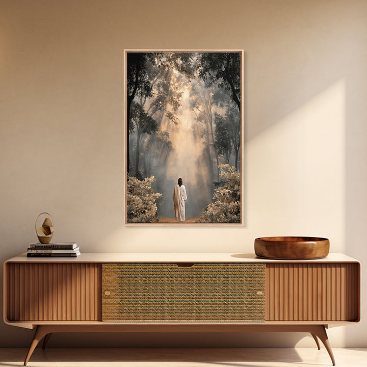 Heavenlit Journey – Framed Canvas Print – Christian Wall Art – Christian Art Canvas – Moody Christian Art – Christian Painting – Christmas