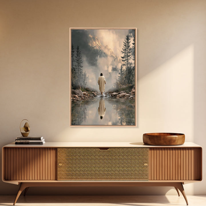 Mountain Refuge | Framed Canvas Print | Christian Art Canvas | Jesus Painting | Christian Decor For Home | Large Christian Art | Christmas