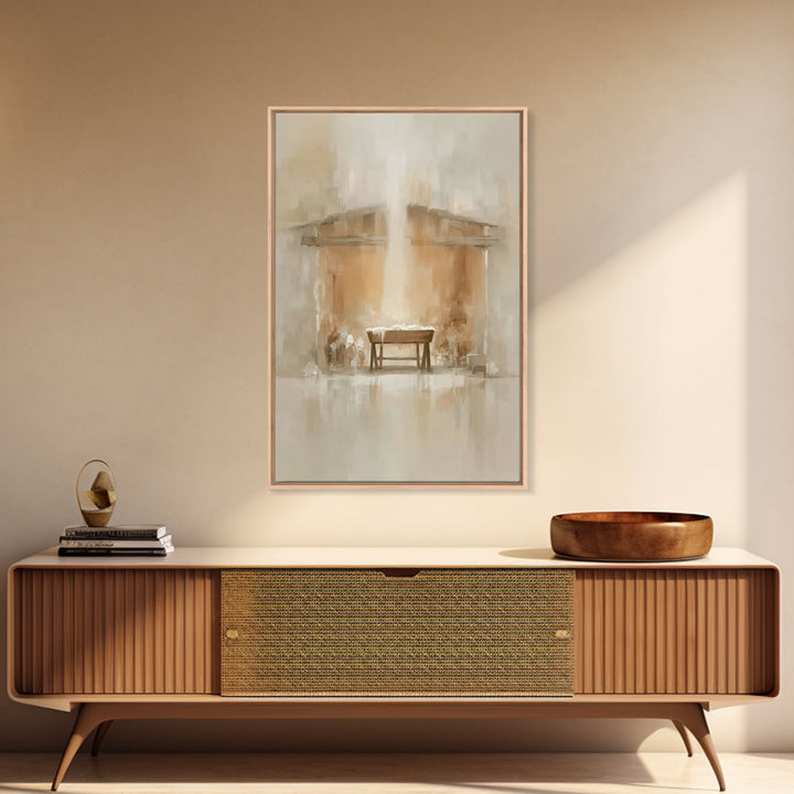 Holy Manger Light | Framed Canvas Print | Christian Art Canvas | Christmas Wall Art | Christian Christmas Art | Subtle Christian Art | Chri