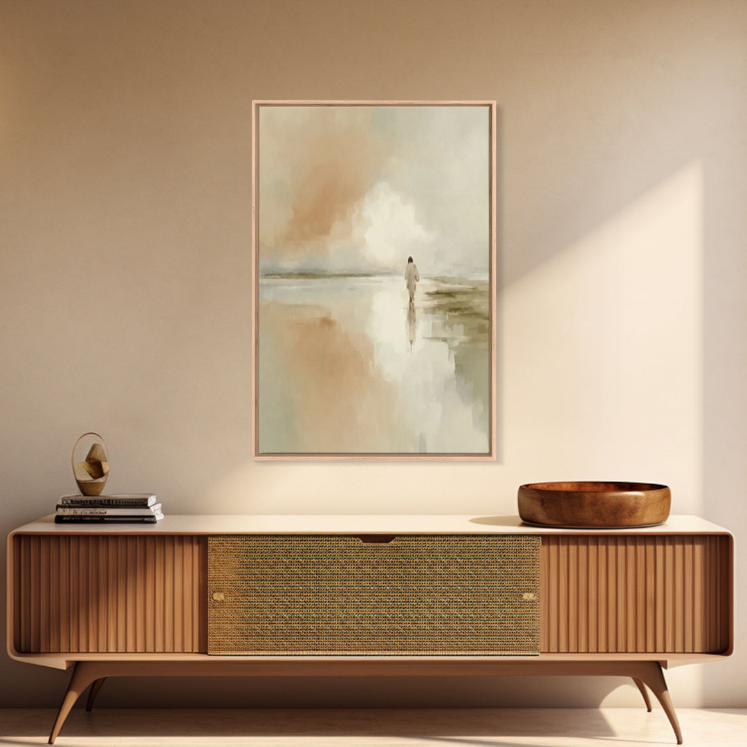 Graceful Shore Path | Framed Canvas Print | Christian Wall Art | Christian Art Canvas | Modern Christian Art | Subtle Christian Art | Chris