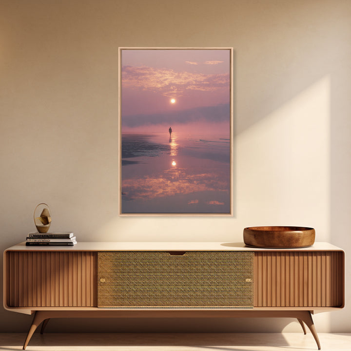Dawn Walk Serenity – Framed Canvas Print – Christian Wall Art – Modern Christian Art – Christian Art Canvas – Christian Painting – Christia