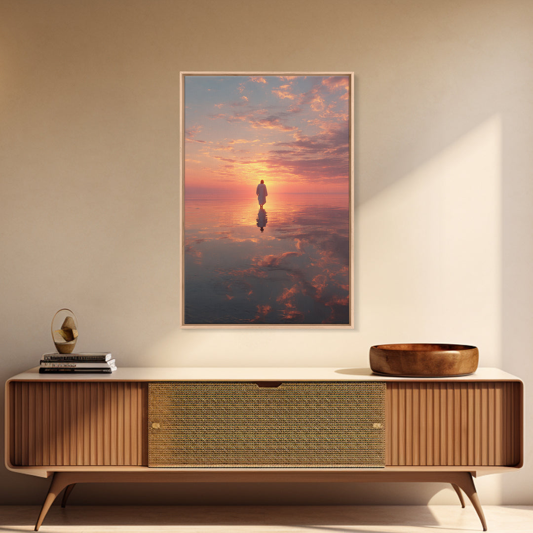 Radiant Dawn Path – Framed Canvas Print – Christian Wall Art – Christian Art Canvas – Jesus Painting – Modern Christian Art – Christian Dec