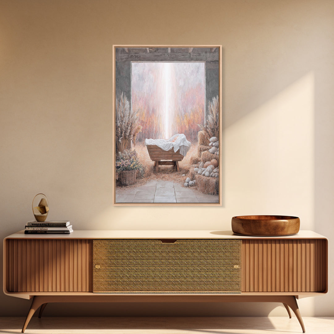 Manger Of Peace | Framed Canvas Print | Christian Wall Art | Christian Art Canvas | Christmas Art Prints | Framed Christmas Art | Christian