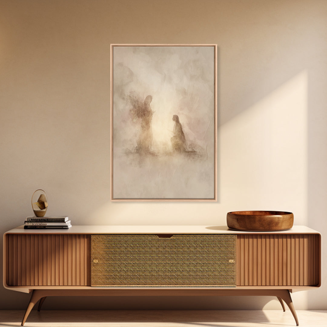 Radiant Faith Dawn – Framed Canvas Print – Christian Art – Christian Wall Art – Subtle Christian Art – Christian Painting – Christmas Art