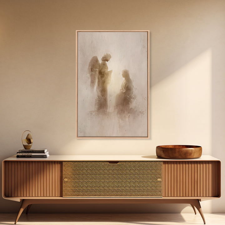 Sacred Encounter, Framed Canvas Print, Christian Wall Art, Christian Art Painting, Subtle Christian Art, Minimalist Christian Art, Christia