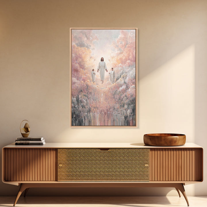 Heavenly Ascension – Framed Canvas Print – Christian Art Canvas – Large Christian Painting – Jesus Painting – Christian Wall Art – Christia