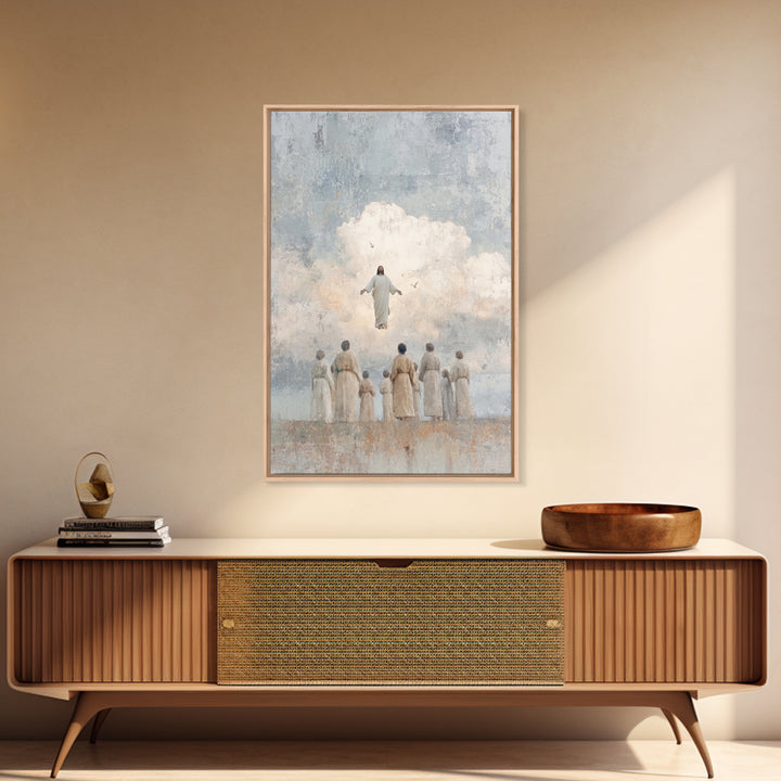 Clouds Of Glory, Framed Canvas Print, Christian Art Prints, Christian Wall Art, Jesus Painting Canvas, Modern Christian Art, Christian Chri