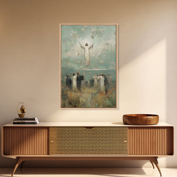 Ascension Light, Framed Canvas Print, Christian Art Canvas, Christian Wall Art, Jesus Painting, Modern Christian Painting, Christian Christ