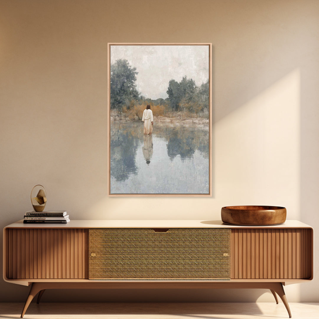 Silent Journey | Framed Canvas Print | Subtle Christian Art | Christian Wall Art | Christian Art Canvas | Large Christian Painting | Christ
