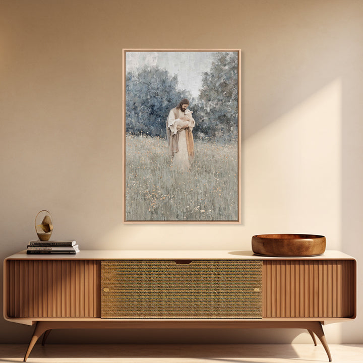 Lamb Of Grace | Framed Canvas Print | Jesus Painting | Christian Art Canvas | Christian Wall Art | Modern Christian Art | Christian Gift Id