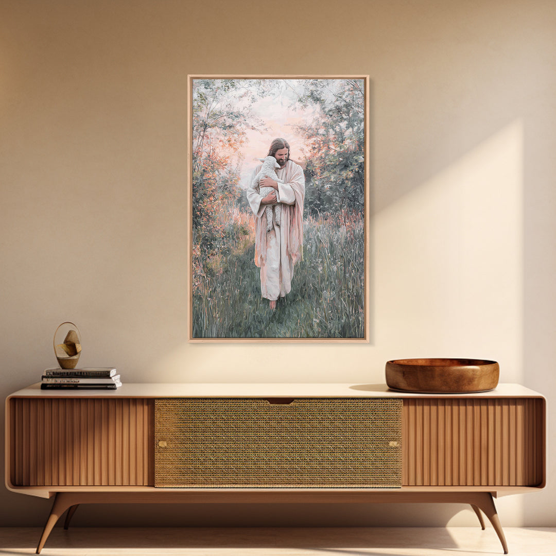 Field Of Compassion – Framed Canvas Print – Christian Art Canvas – Christian Wall Art – Vintage Christian Art – Christian Paintings – Chris