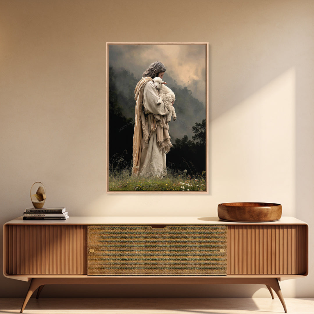 Pasture Keeper – Framed Canvas Print – Christian Art Canvas – Christian Wall Art – Vintage Christian Art – Christian Paintings – Christian