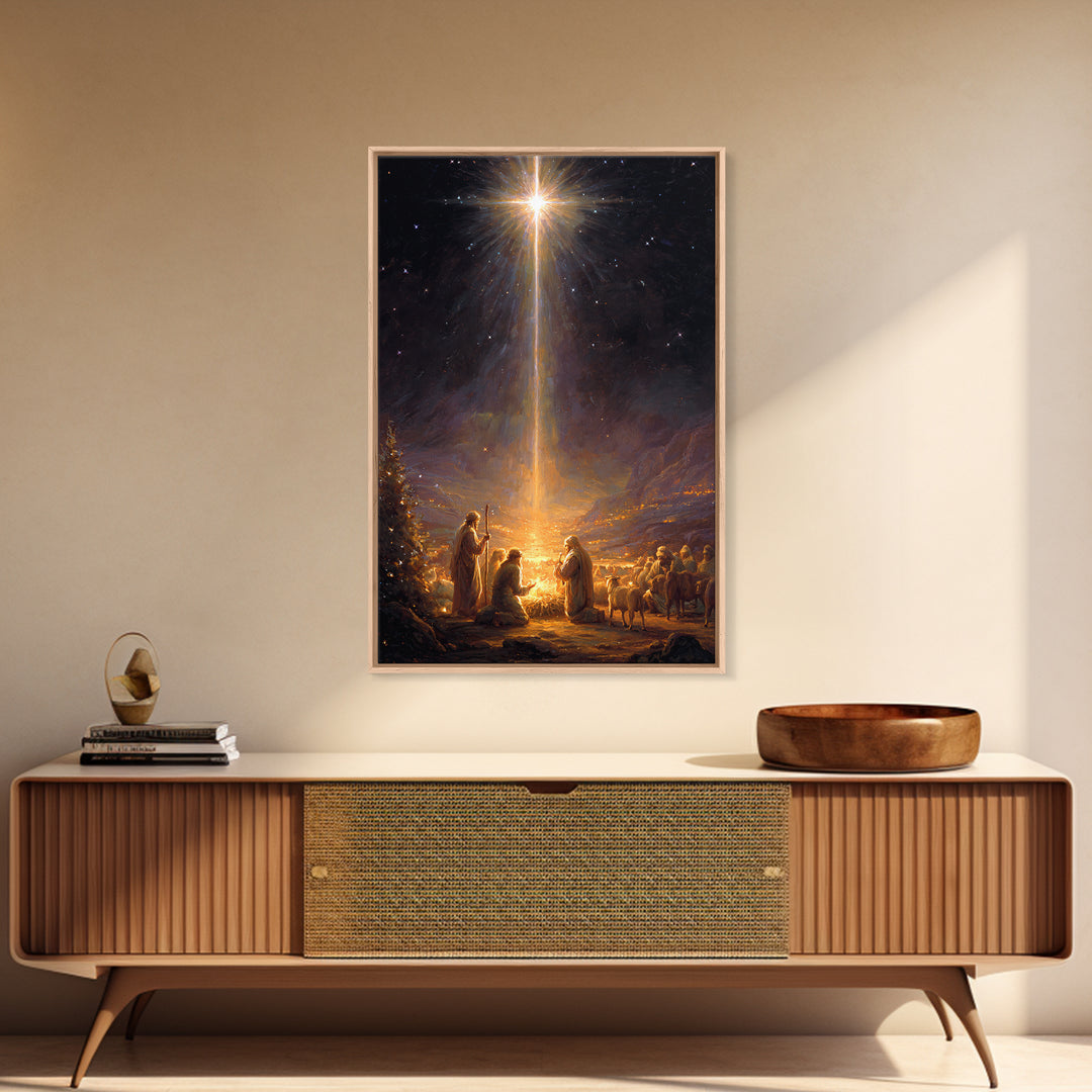 Radiant Redeemer – Framed Canvas Print – Christian Art Canvas – Christian Christmas Art – Christmas Art Work – Christian Wall Art – Christi