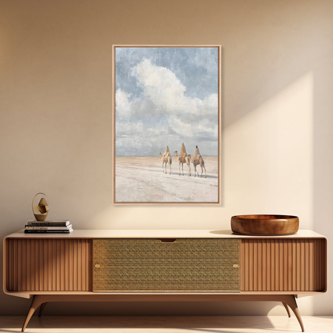Three Kings Journey | Framed Canvas Print | Christmas Wall Art | Christian Christmas Art | Christian Art Canvas | Modern Christian Art