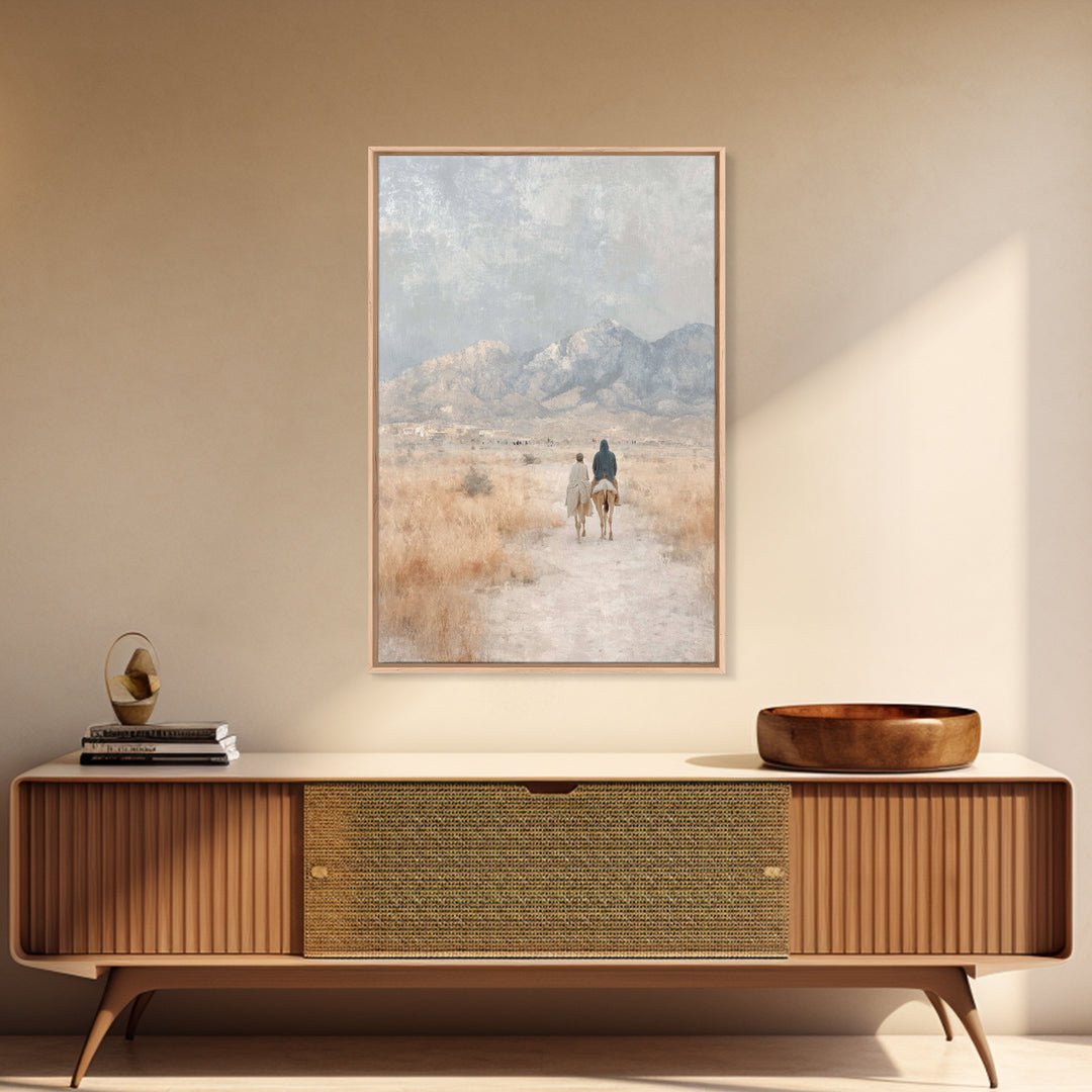 Desert Journey Light – Framed Canvas Print – Christian Wall Art – Jesus Painting – Christian Art Canvas – Christmas Art – Christmas Wall Ar